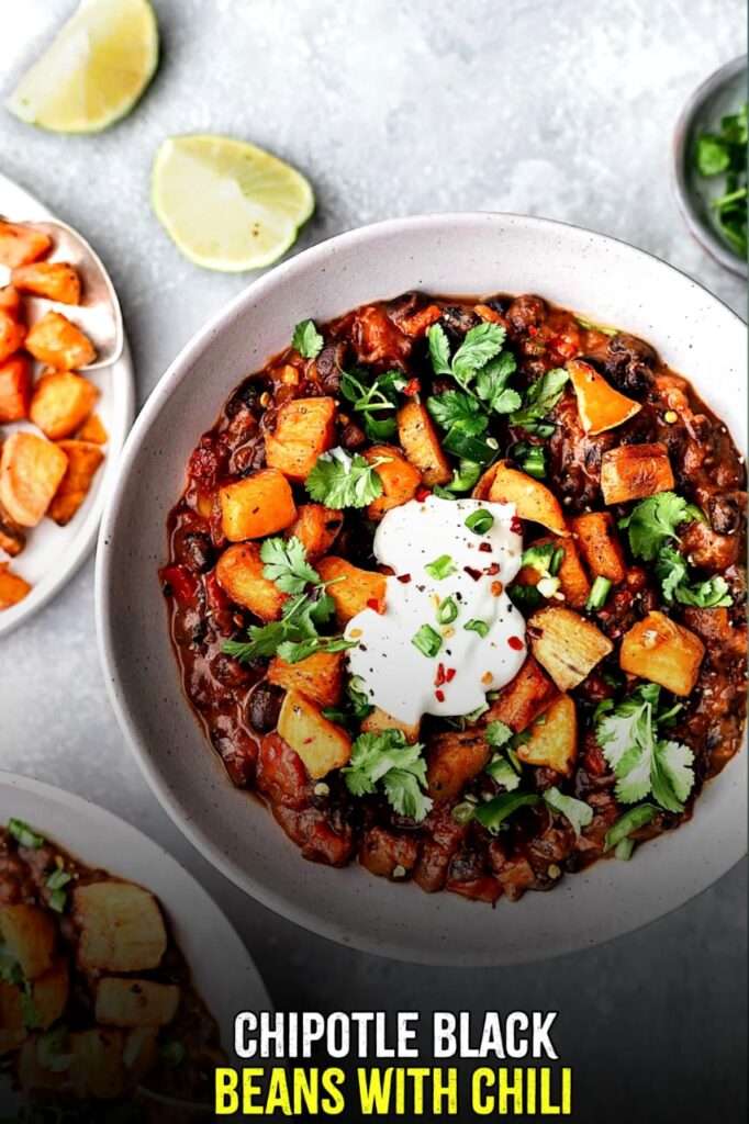 chipotle black beans with chili