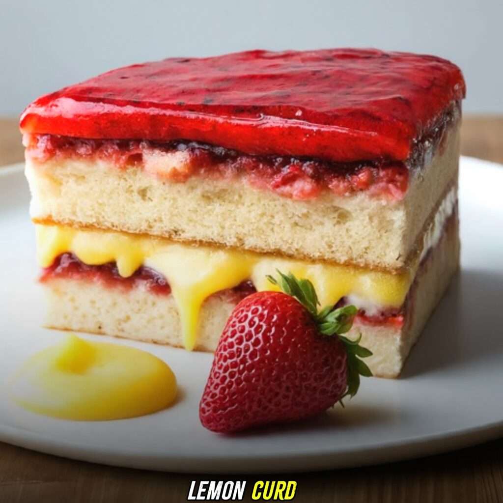 strawberry cake filling with lemon curd