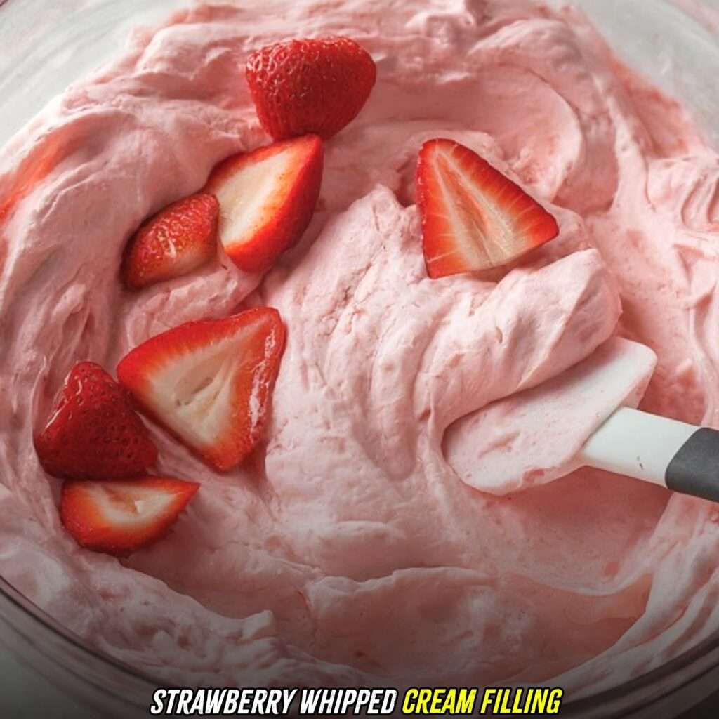 Strawberry whipped cream filling