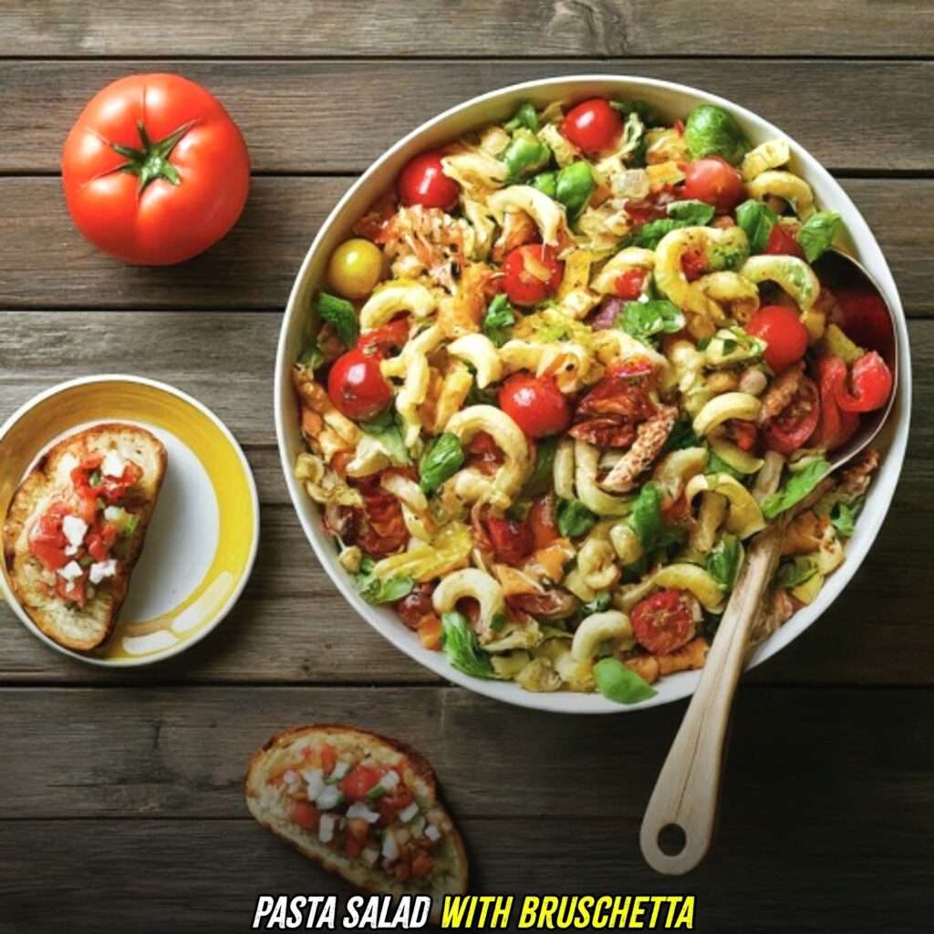 bruschetta with Pasta House Salad