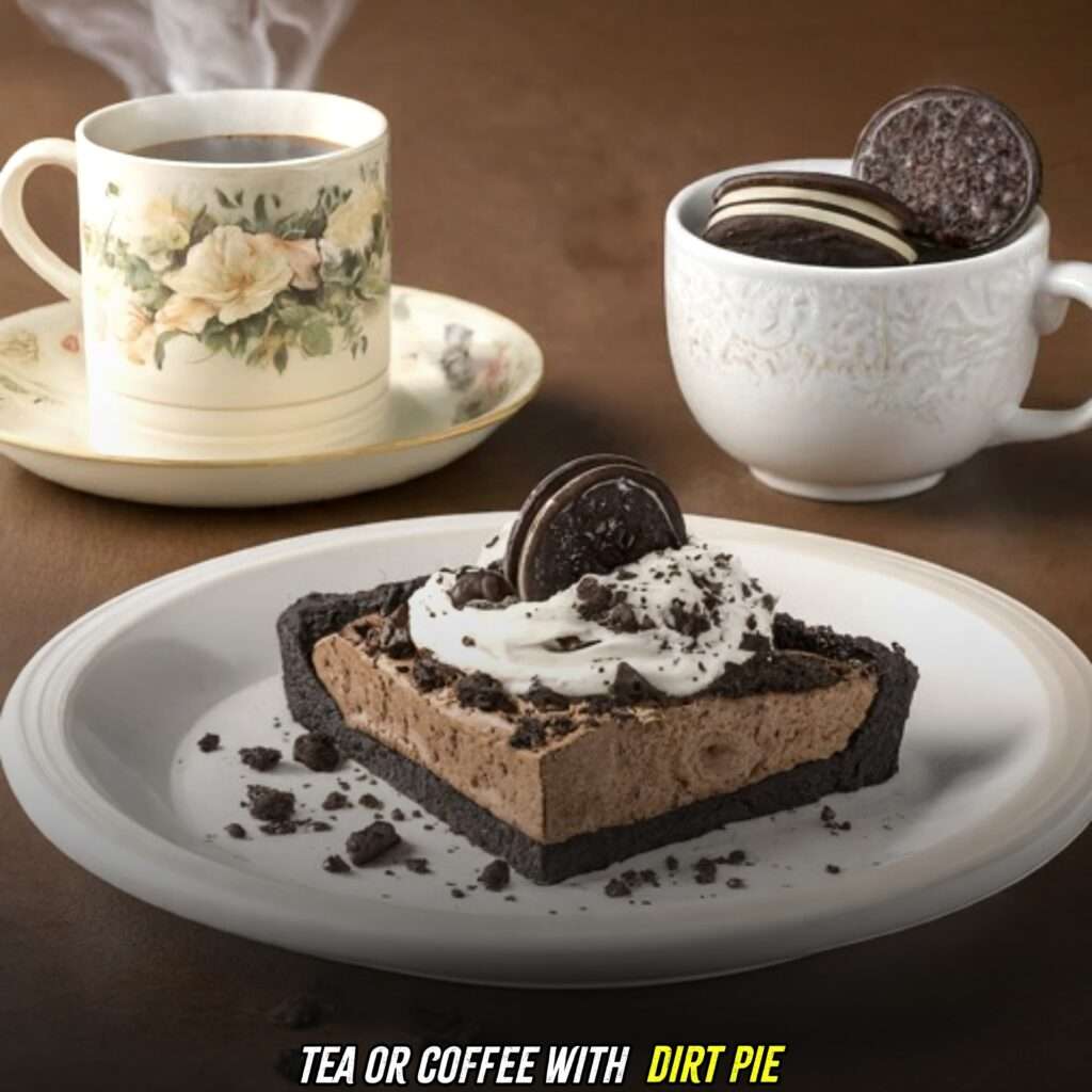 tea or coffee with dirt pie