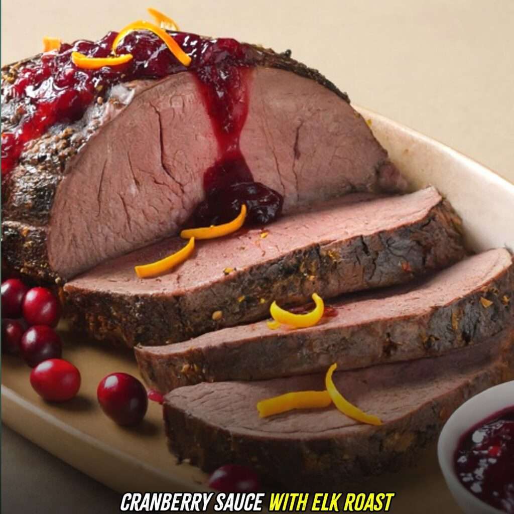 Cranberry sauce with elk roast 