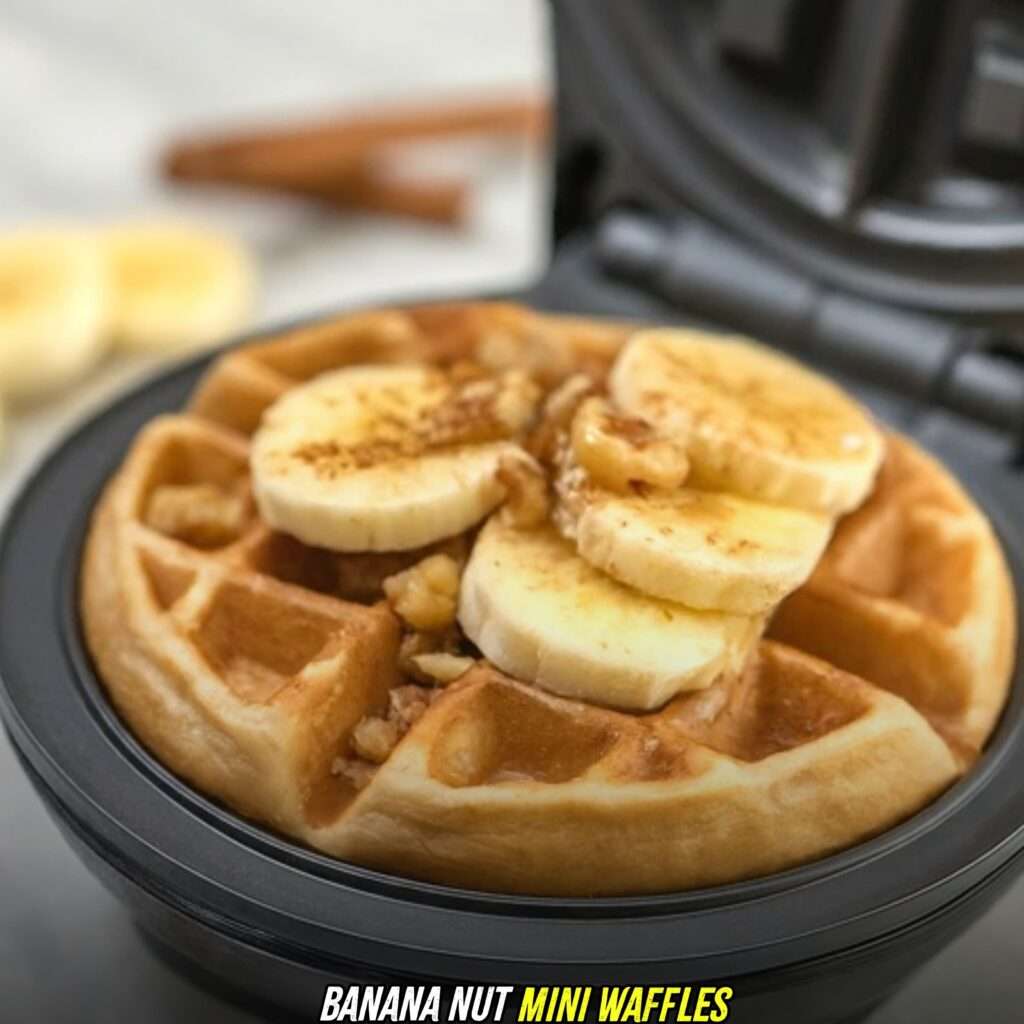 Banana nut mini waffles