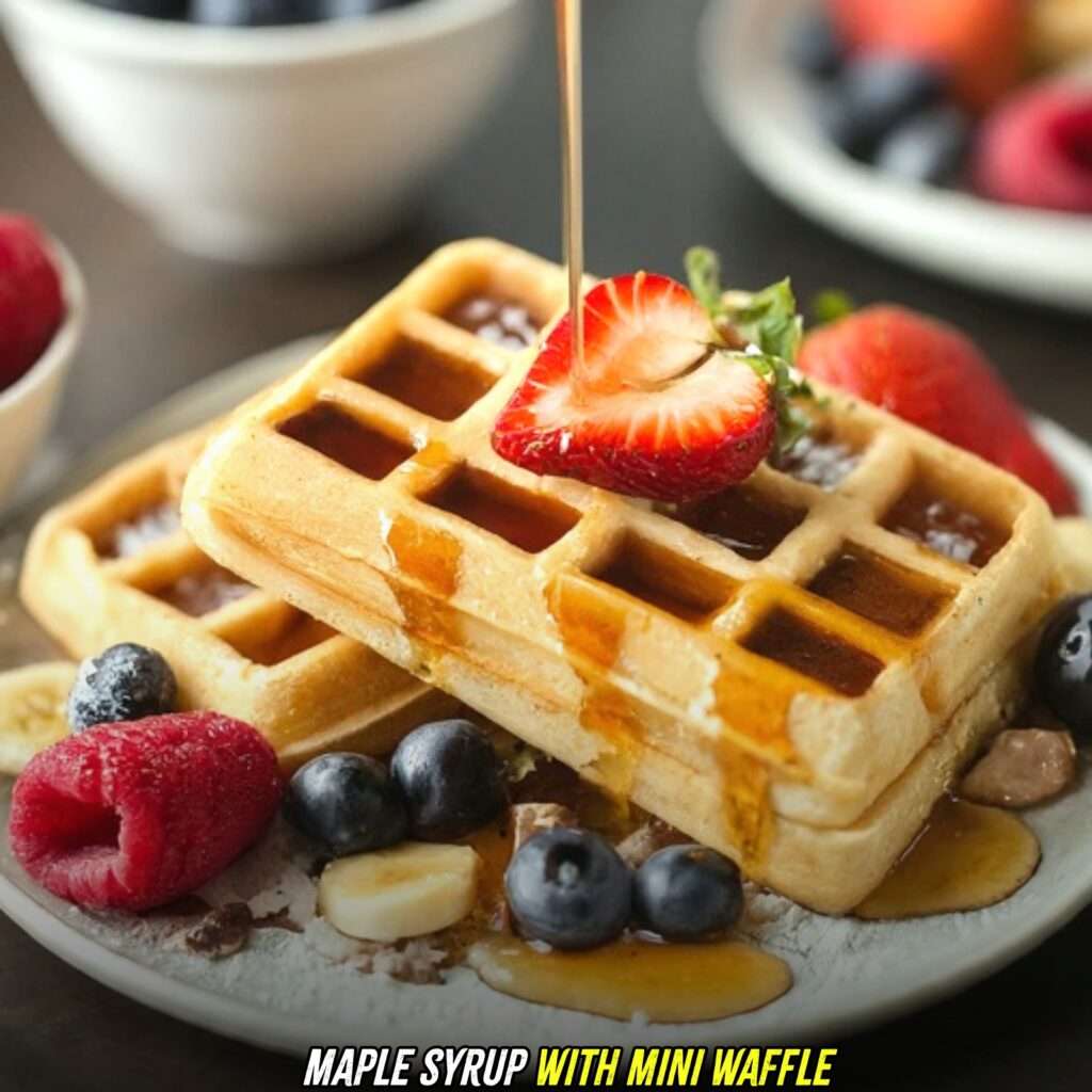 Maple syrup with mini waffles