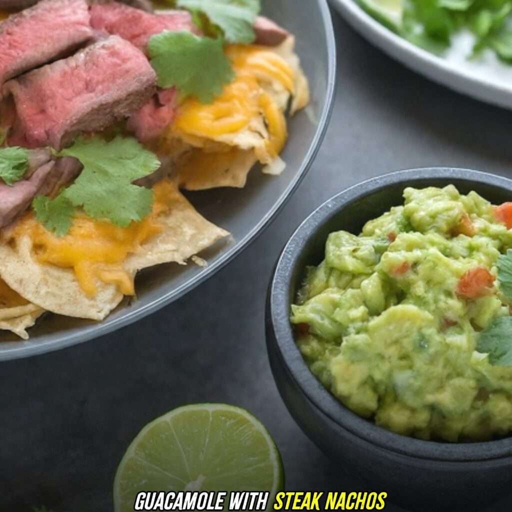 guacamole with steak nachos