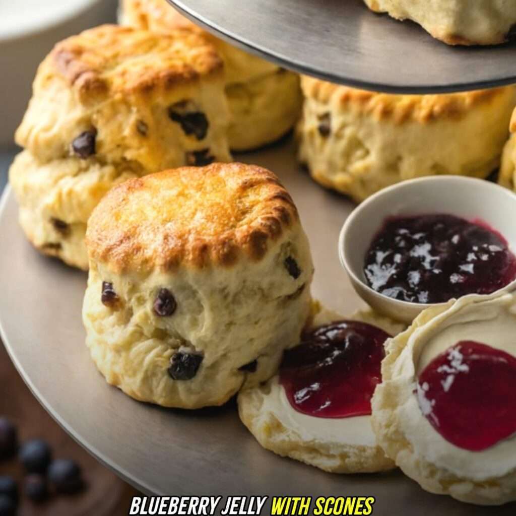 blueberry jelly with scones