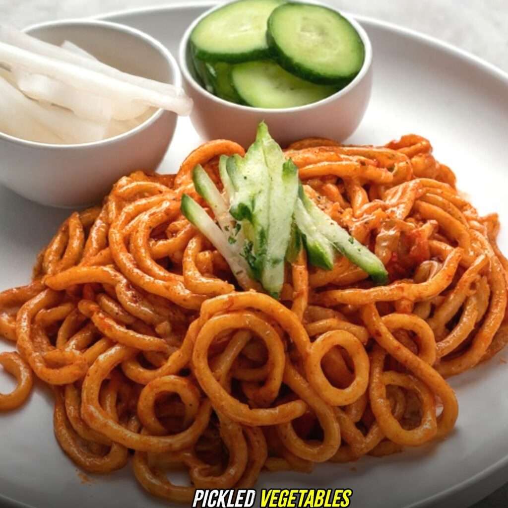 Pickled Vegetables with Gochujang Pasta