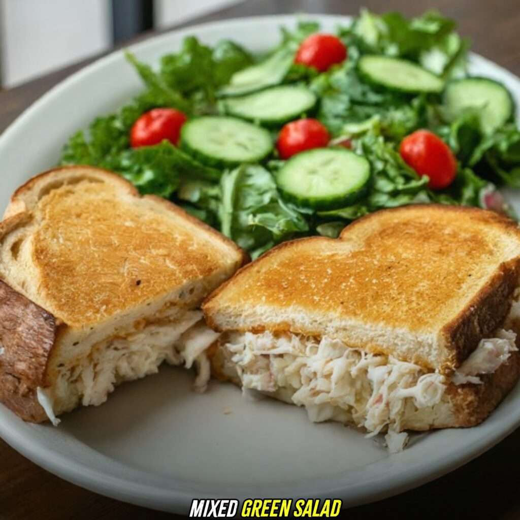 Mixed Green Salad with crab sandwich 