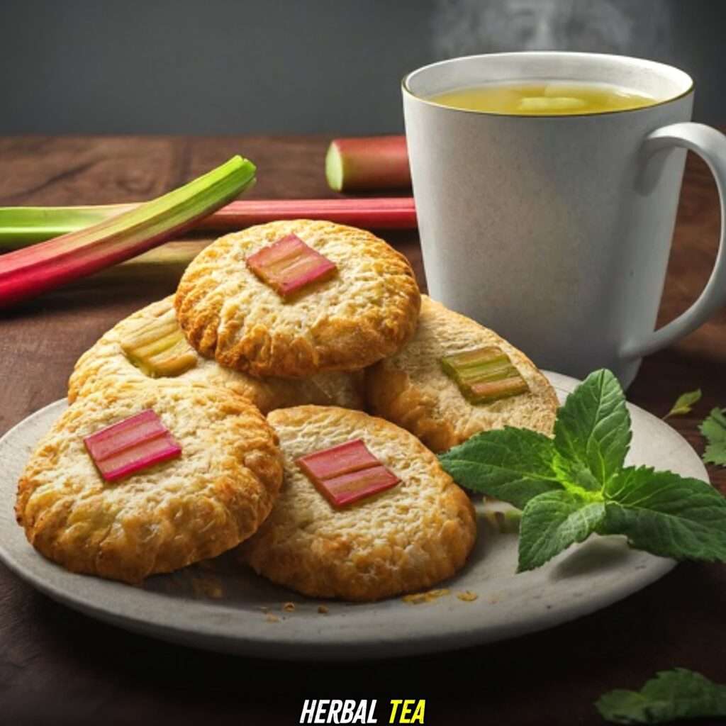 Herbal Tea with Rhubarb Cookies