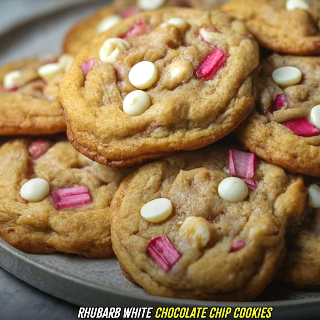 Rhubarb White Chocolate Chip Cookies