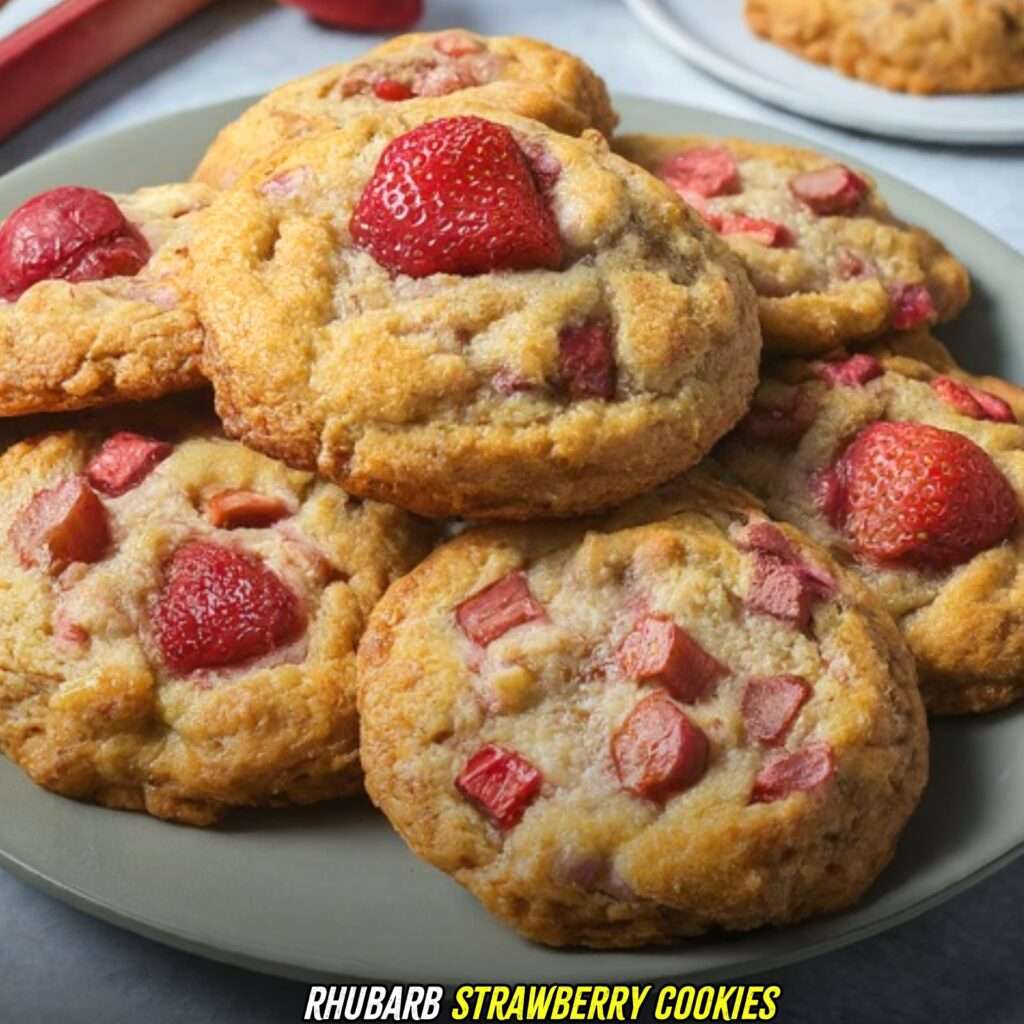 Rhubarb Strawberry Cookies