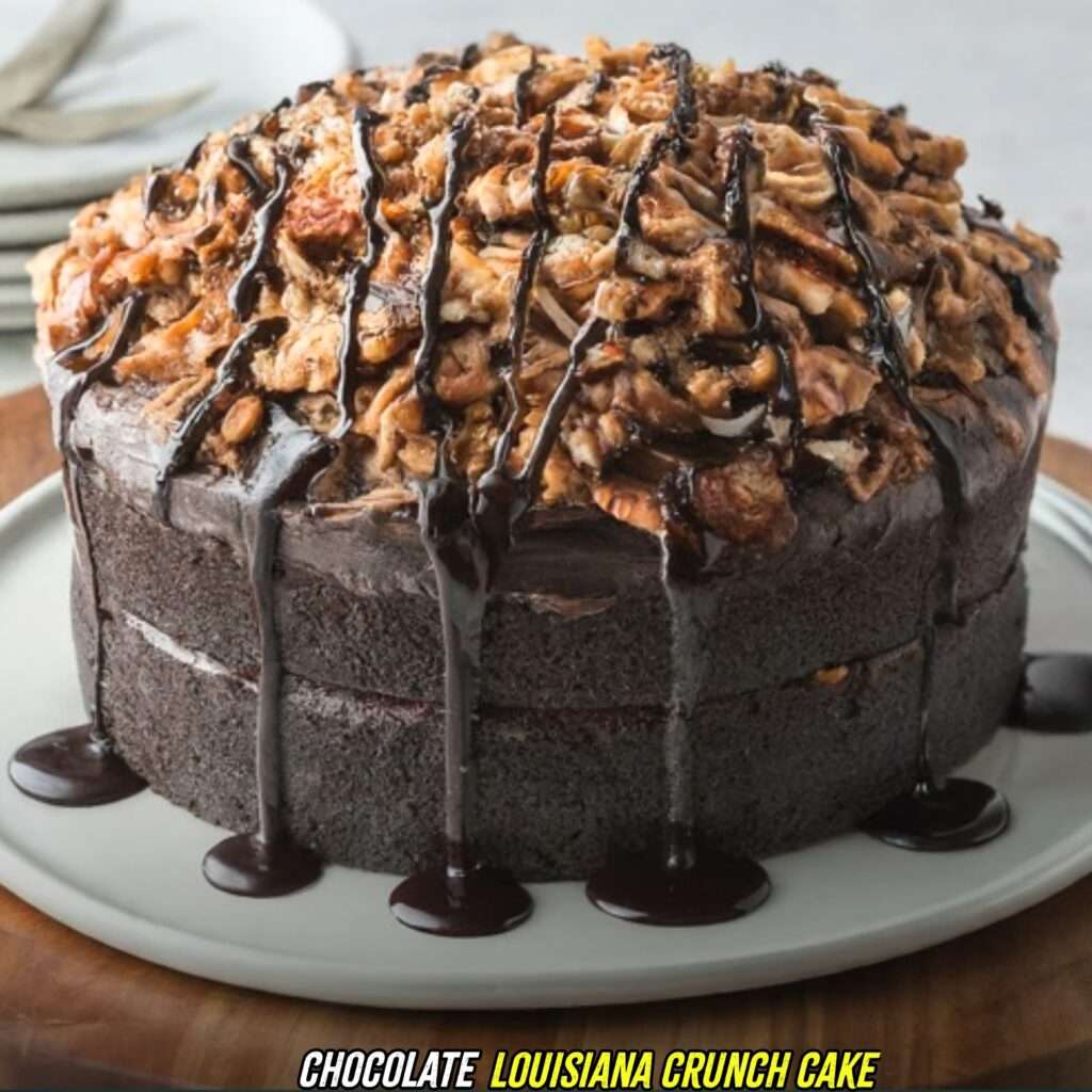 Chocolate Louisiana Crunch Cake