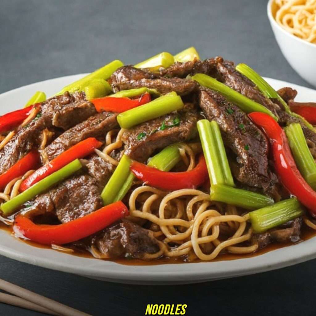 Noodles with Beef Chop Suey