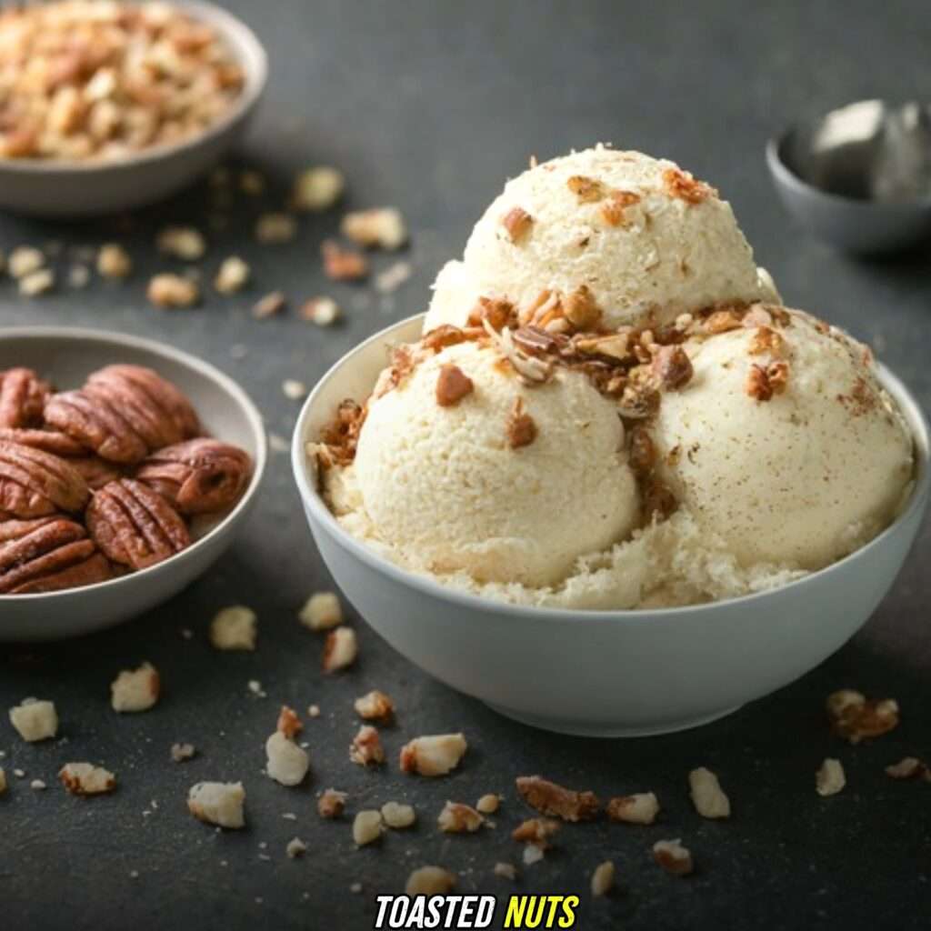 Vanilla Bean Ice Cream with Toasted Nuts