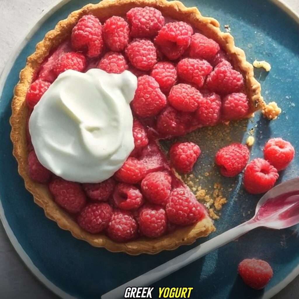 Greek Yogurt with raspberry tart