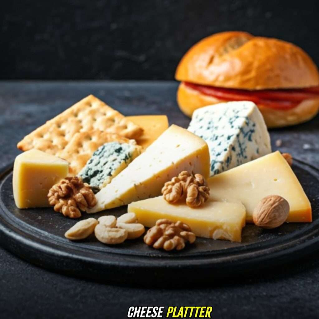 Cheese Platter with Sandwich Roll