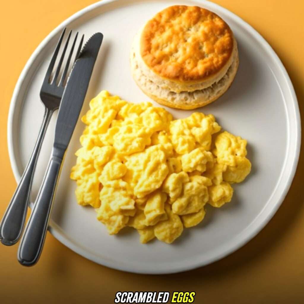 Scrambled Eggs with Cracker Barrel Biscuit