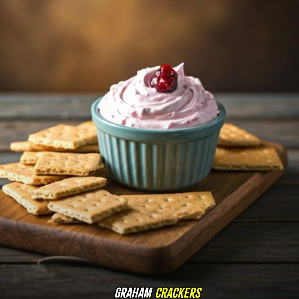 Graham crackers with cheesecake dip