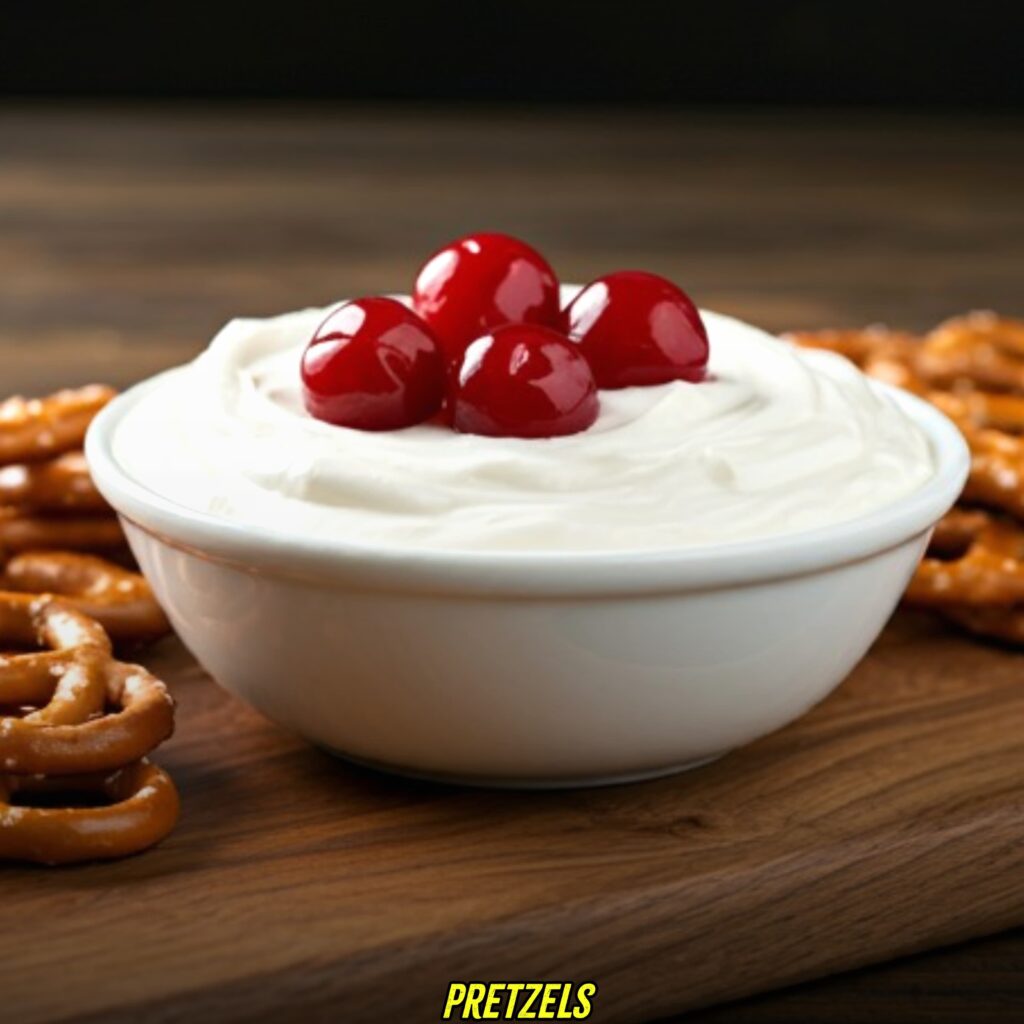 Pretzels with cheesecake dip