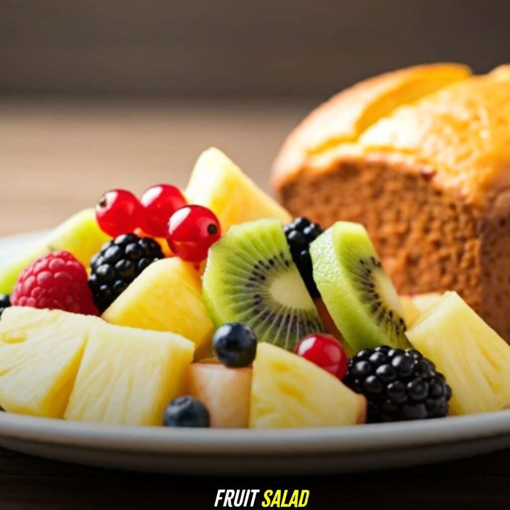 Fruit Salad with Mango Bread