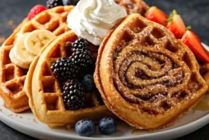 Thumbnail for Easy Cinnamon Roll Waffles Recipe