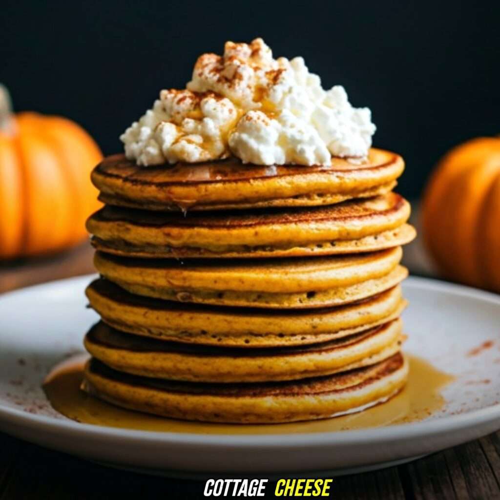 Cottage Cheese with Pumpkin Spice Pancakes