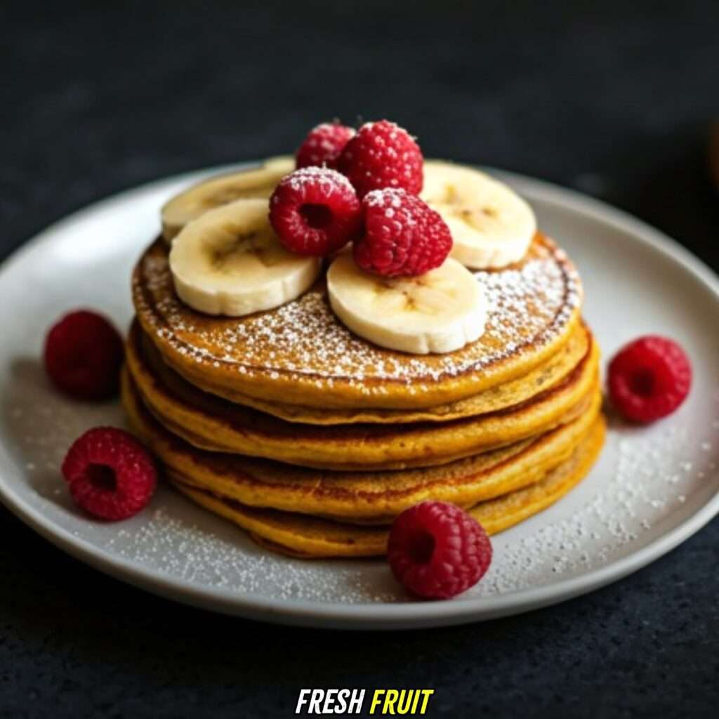 Fresh Fruit with Pumpkin Spice Pancakes