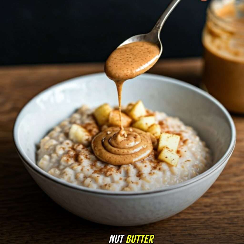 Nut Butter with Apple Cinnamon Overnight Oats