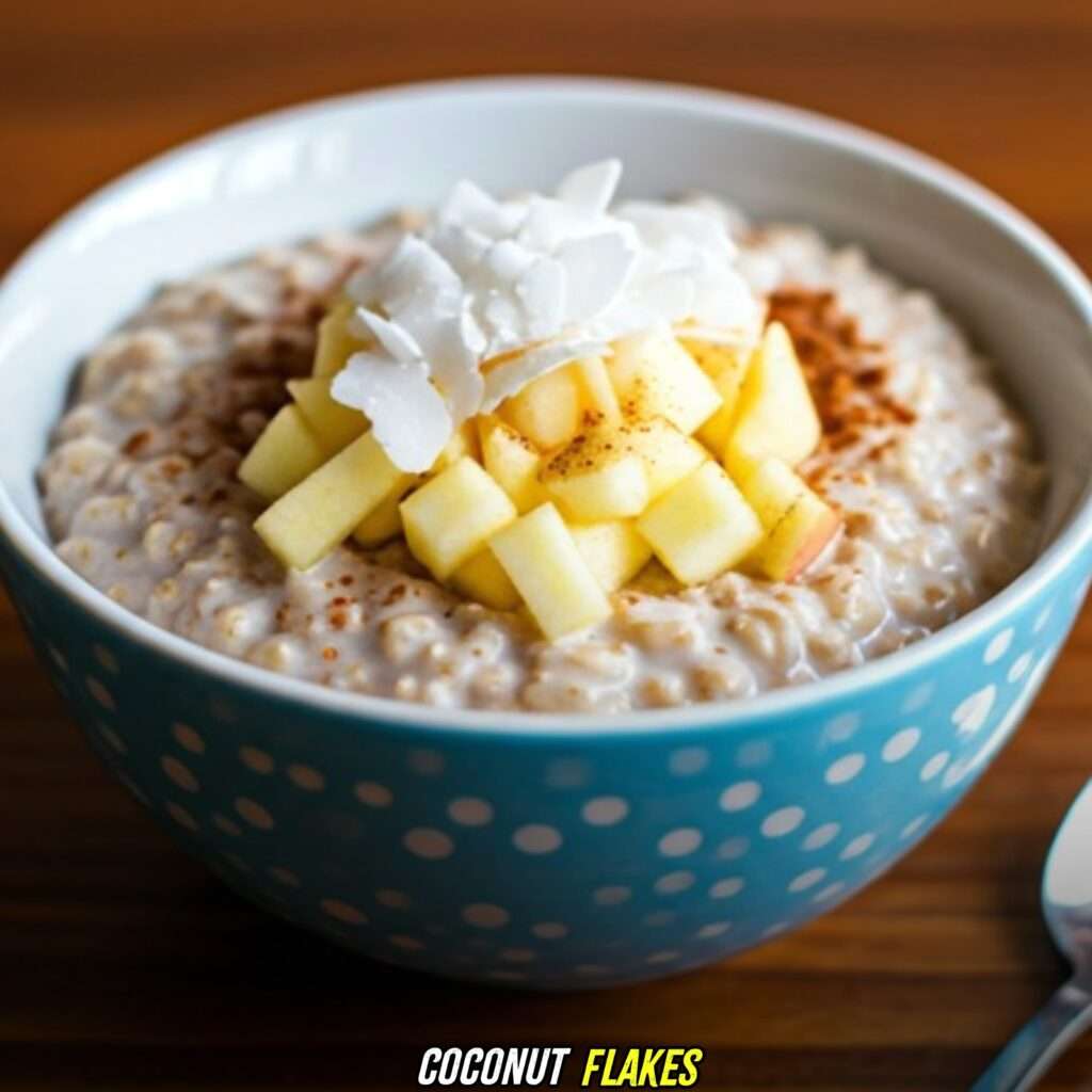 Coconut Flakes with Apple Cinnamon Overnight Oats