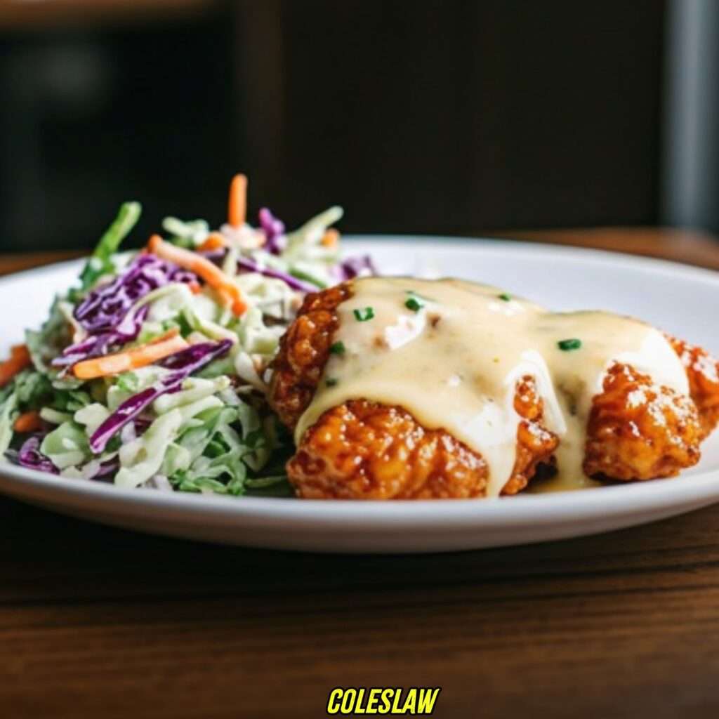 coleslaw with honey butter chicken