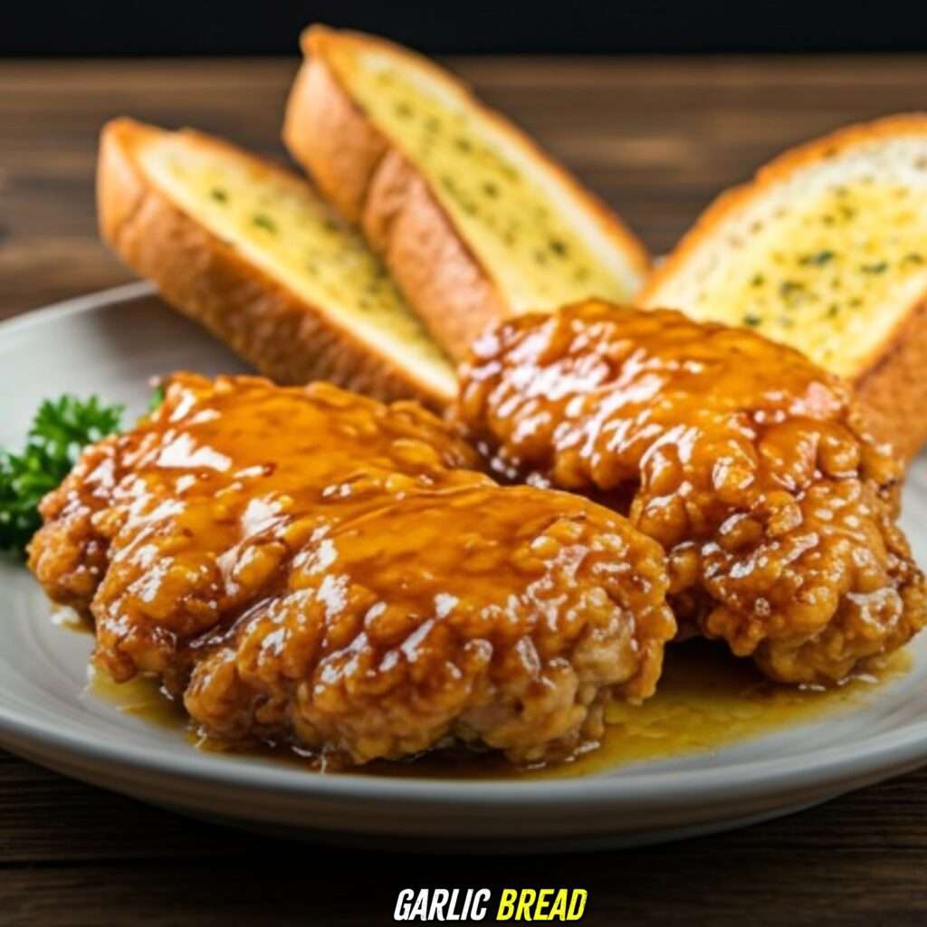 Garlic Bread with honey butter chicken