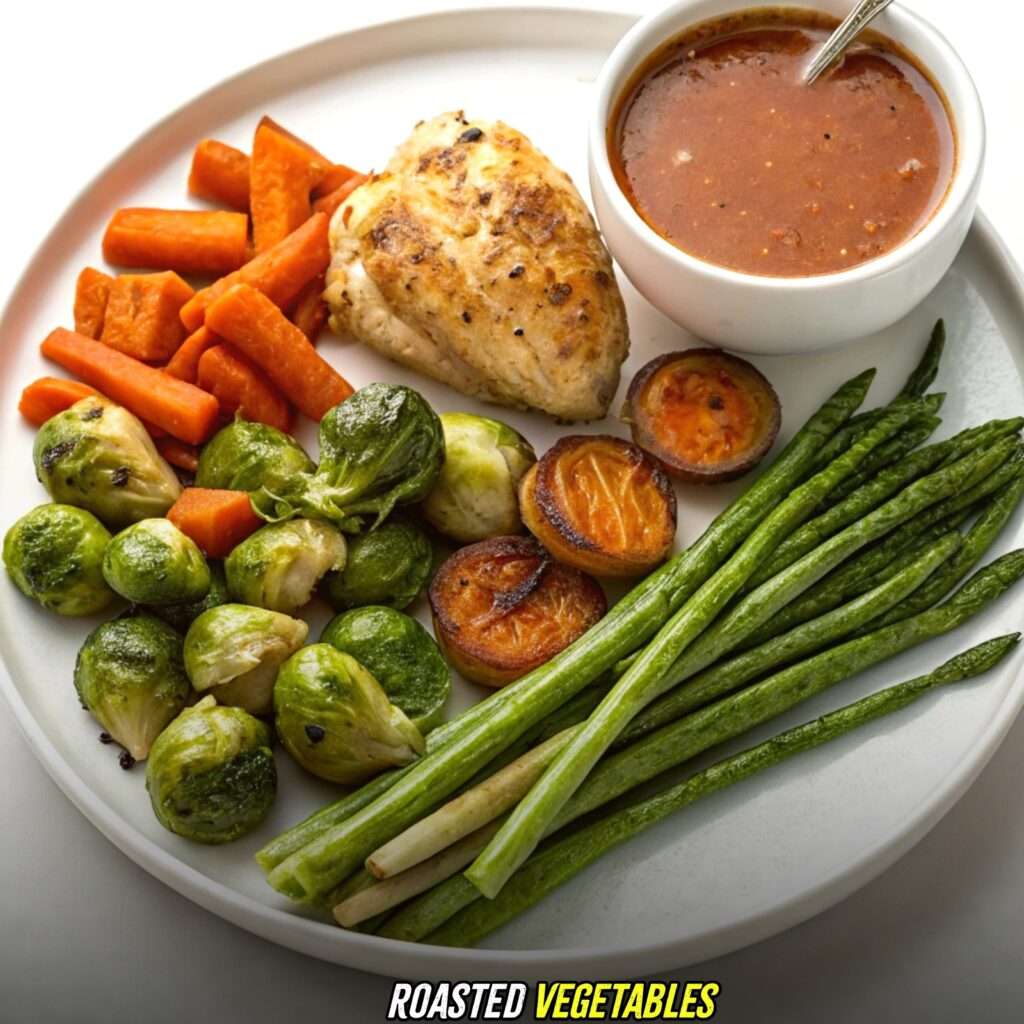 Roasted Vegetables with french onion soup chicken