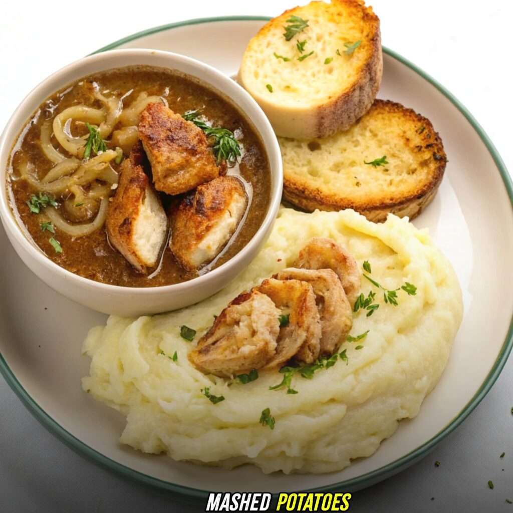 Mashed Potatoes with french onion soup chicken