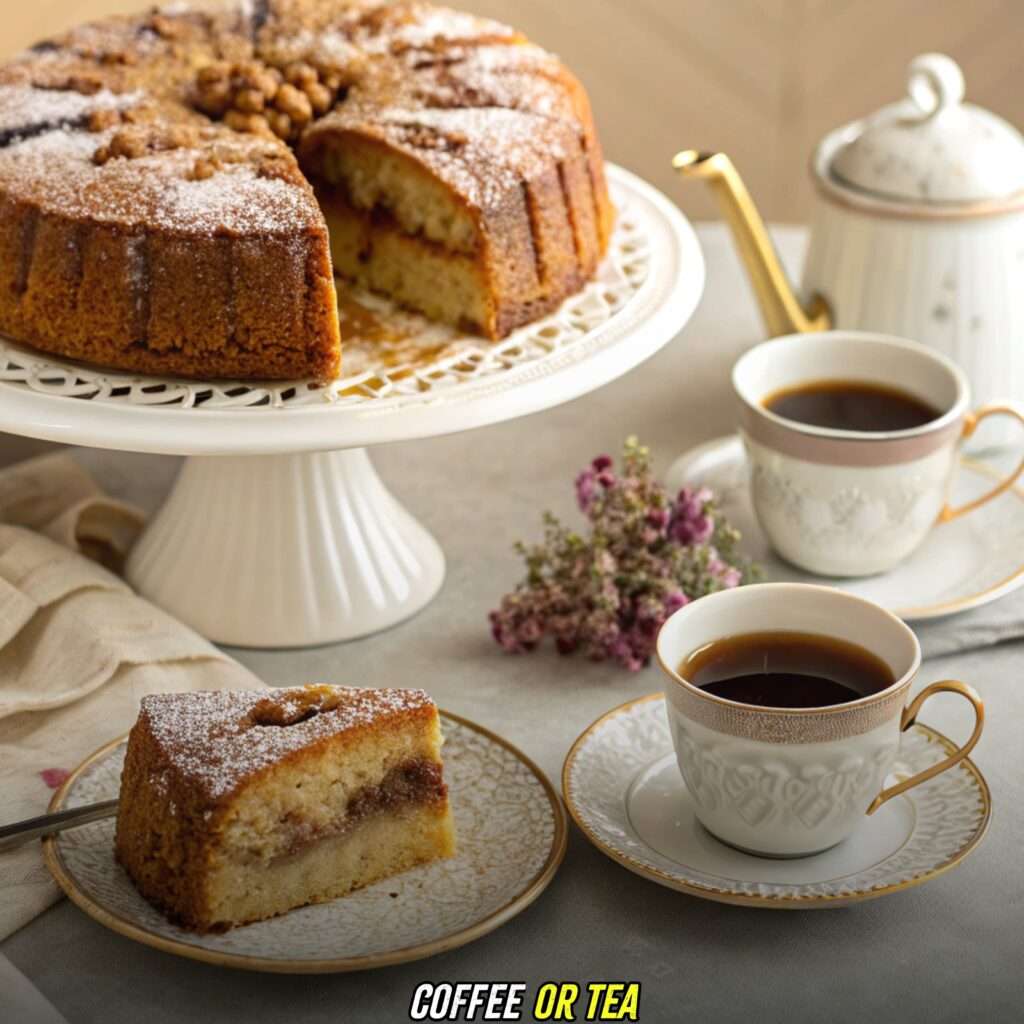 Coffee or Tea with crack cake