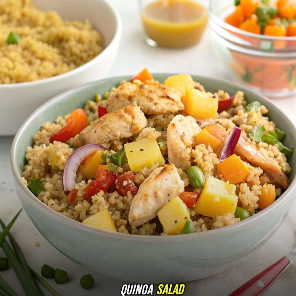 Quinoa Salad with Sweet Hawaiian Crockpot Chicken