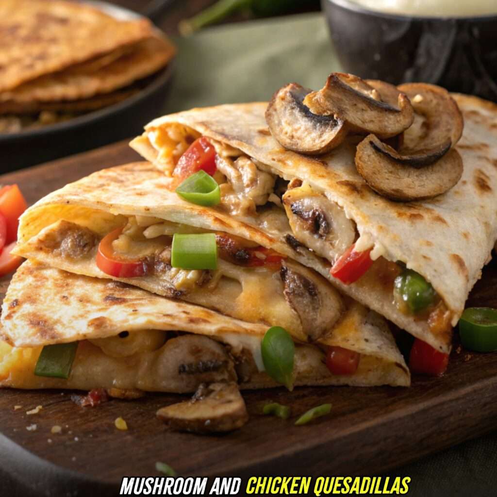 Mushroom and Chicken Quesadillas