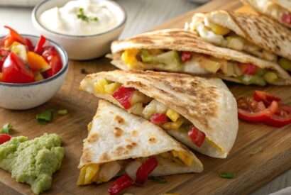 Thumbnail for Easy Chicken Fajita Quesadillas Recipe