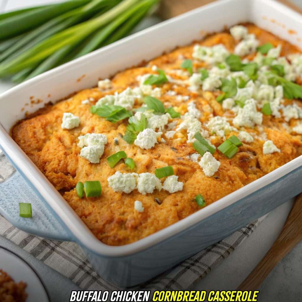 Buffalo Chicken Cornbread Casserole