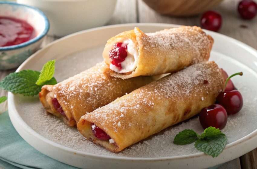 Cherry Cheesecake Egg Rolls