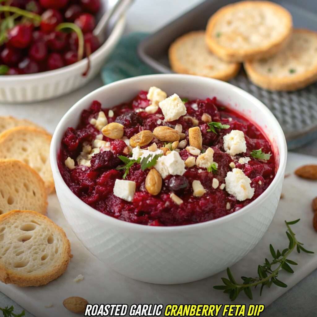 Roasted Garlic Cranberry Feta Dip