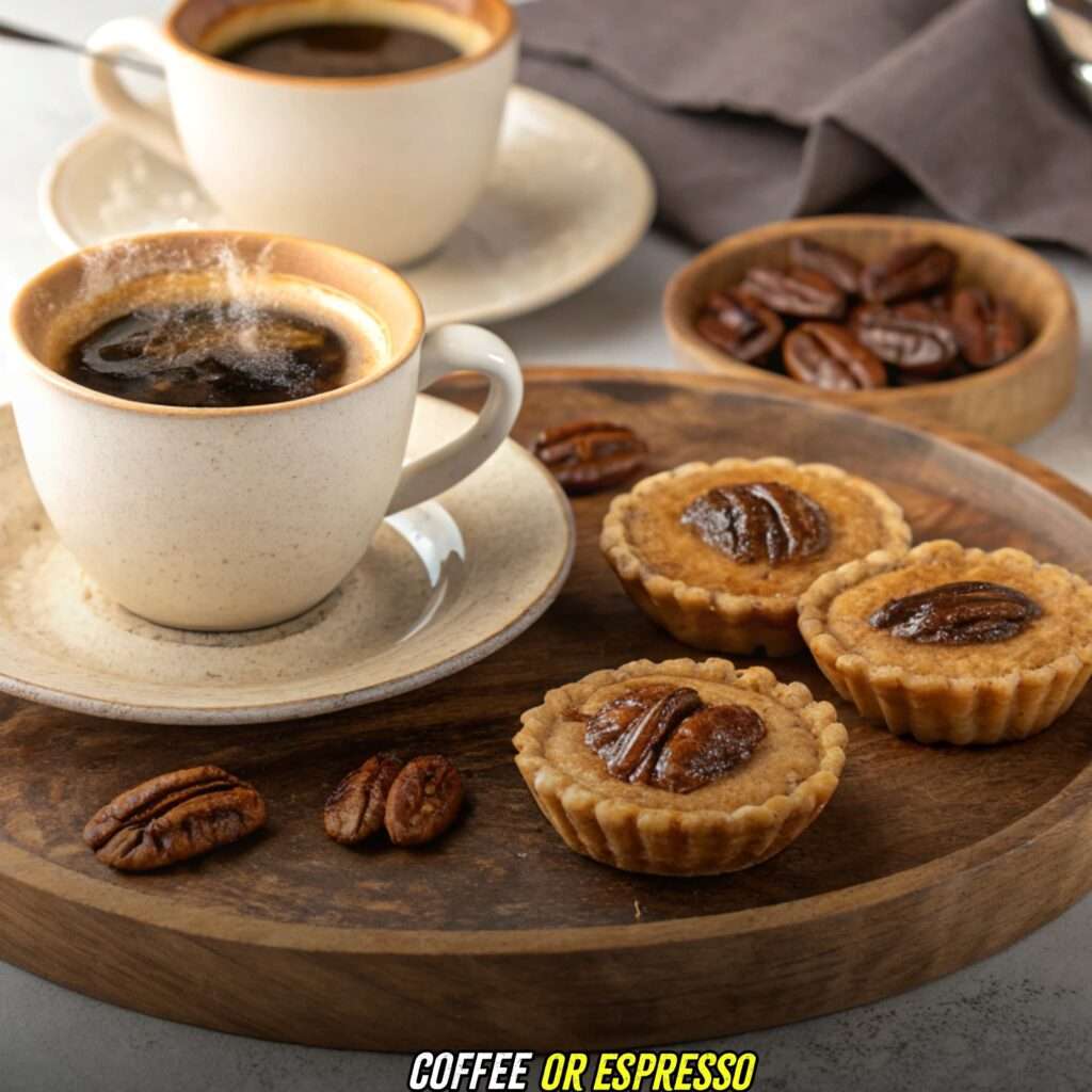 Coffee or Espresso with Pecan Pie Cookies