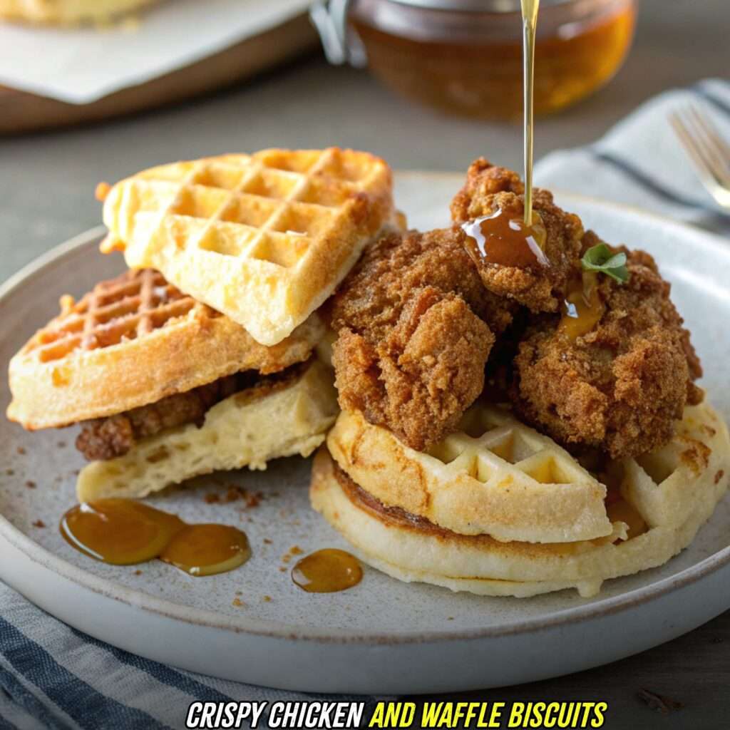 Crispy Chicken and Waffle Biscuits