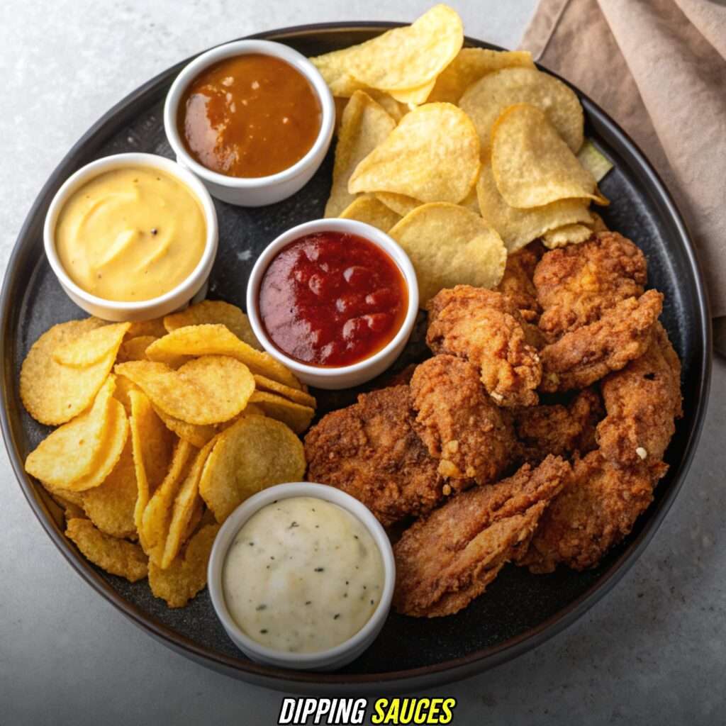 Dipping Sauces with potato chip chicken
