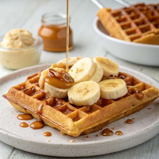 Banana Slices with Aunt Jemima Waffle
