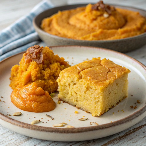 Cornbread with sweet potato pudding