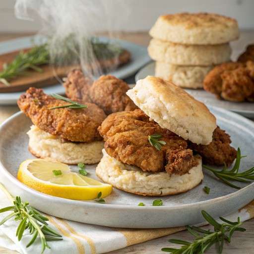 Fried Chicken with white lily biscuits