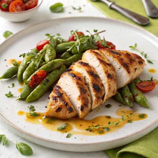 Grilled Chicken with romano beans