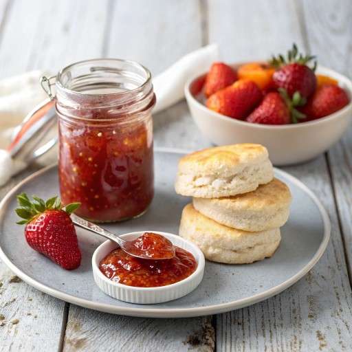 Jam or Preserves with white lily biscuits