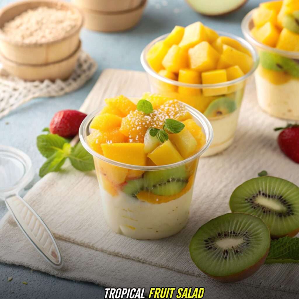 Tropical Fruit Salad with Beach Pudding Cups