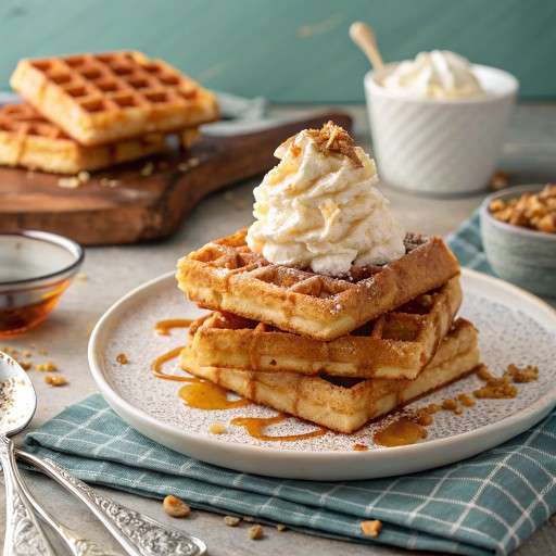 Whipped Cream with Aunt Jemima Waffle